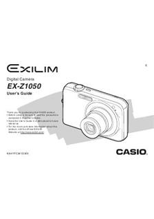 Casio Exilim EX Z 1050 manual. Camera Instructions.